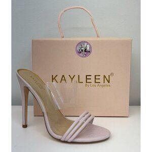 KAYLEEN / Berkley-16 / Pink / High Heeled Sandals With Clear / Strap Detail